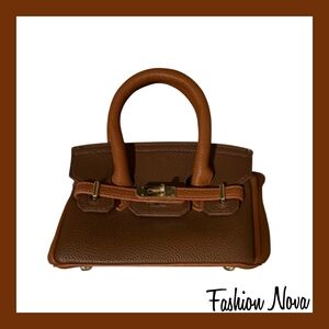 Fashion Nova Two-Tone Brown Mini Satchel